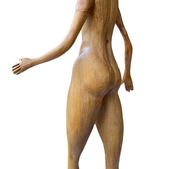 Not for sale..CAROLYN RHOUDS’ hand carved wood sculpture, “Right Brain Woman” - Picture 13 of 15